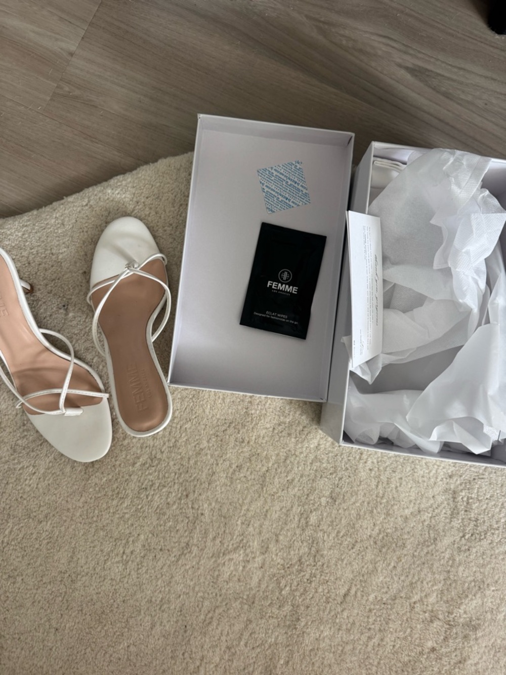 La Femme White Strappy High‑Heel Slipper - Picture 2 of 4